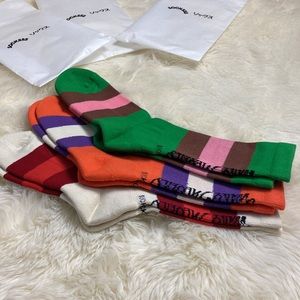 Socksss X Wary Meyers Stripe Organic Cotton Blend Socks - 3 Pair Multi C…